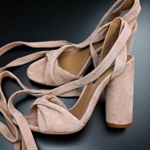 Steve Madden Pink Suede Platform Heels